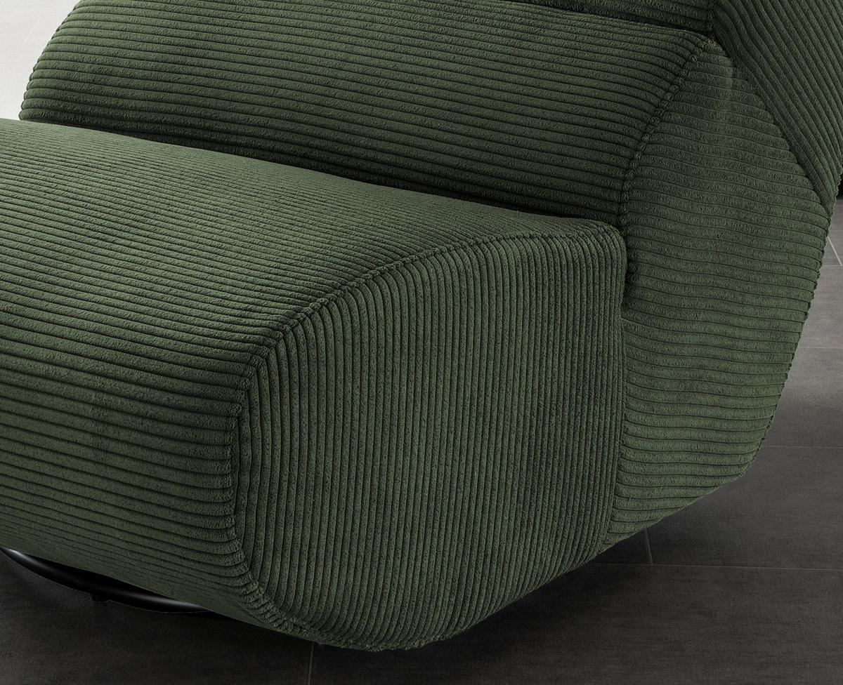 SESSEL in Cord Waldgrün  - Waldgrün/Schwarz, Design, Textil/Metall (74/85/105cm) - Livetastic