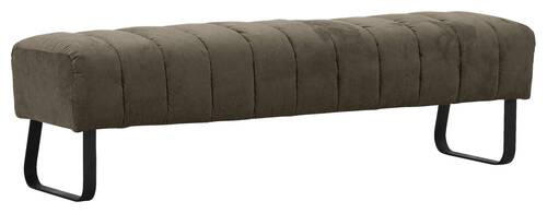 SITZBANK in Textil Schwarz, Dunkelbraun  - Dunkelbraun/Schwarz, Design, Textil/Metall (175/52/53cm) - Novel
