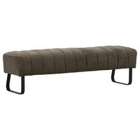 SITZBANK in Textil Dunkelbraun  - Dunkelbraun/Schwarz, Design, Textil/Metall (150/52/53cm) - Novel