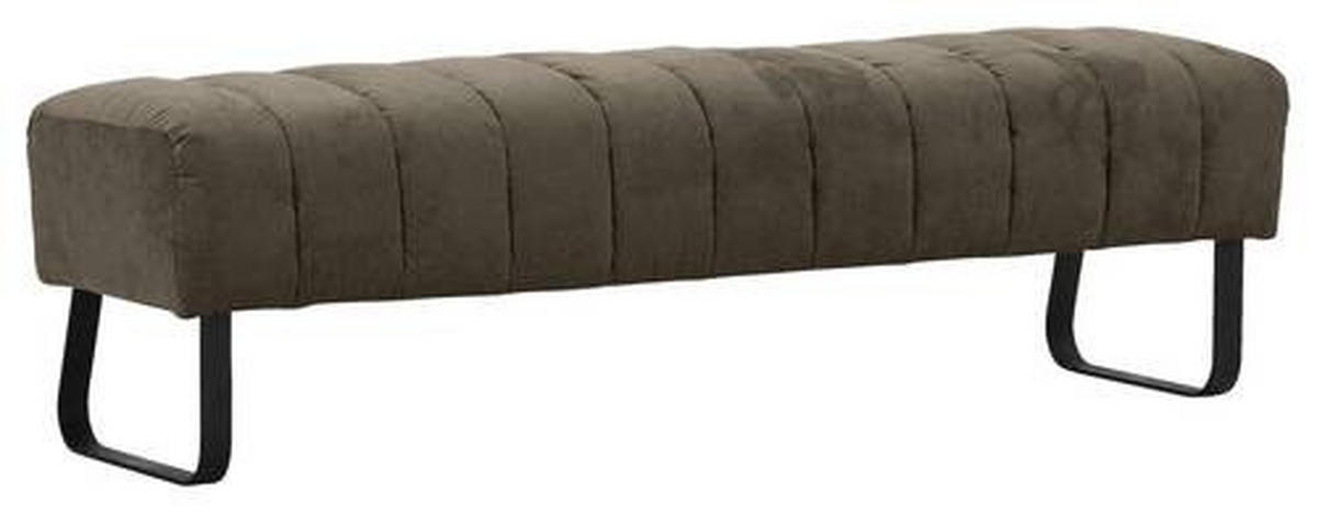 SITZBANK in Textil Dunkelbraun  - Dunkelbraun/Schwarz, Design, Textil/Metall (150/52/53cm) - Novel