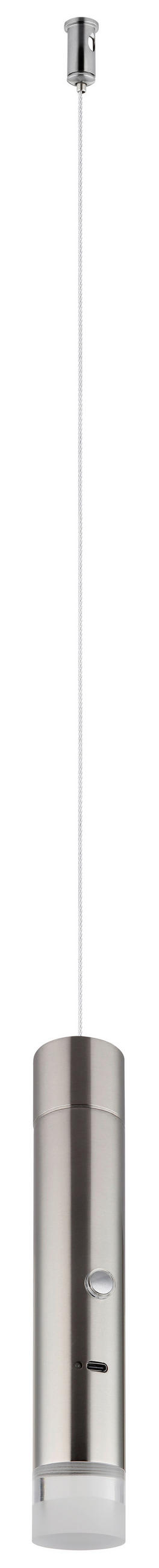 LED-HÄNGELEUCHTE PELO 38/120 cm   - Klar/Nickelfarben, Design, Kunststoff/Metall (38/120cm) - Globo