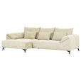 ECKSOFA in Cord Beige  - Beige/Schwarz, KONVENTIONELL, Textil/Metall (176/311cm) - Carryhome