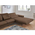 ECKSOFA Rivello in Echtleder Braun  328/193 cm  - Schwarz/Braun, Design, Leder/Metall (328/193cm) - Dieter Knoll
