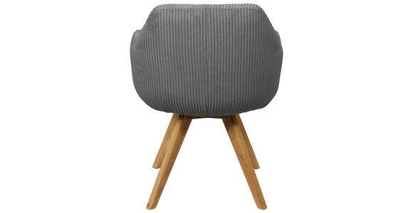 ARMLEHNSTUHL in Cord - Eichefarben/Grau, KONVENTIONELL, Holz/Textil (61/61/58cm) - Linea Natura