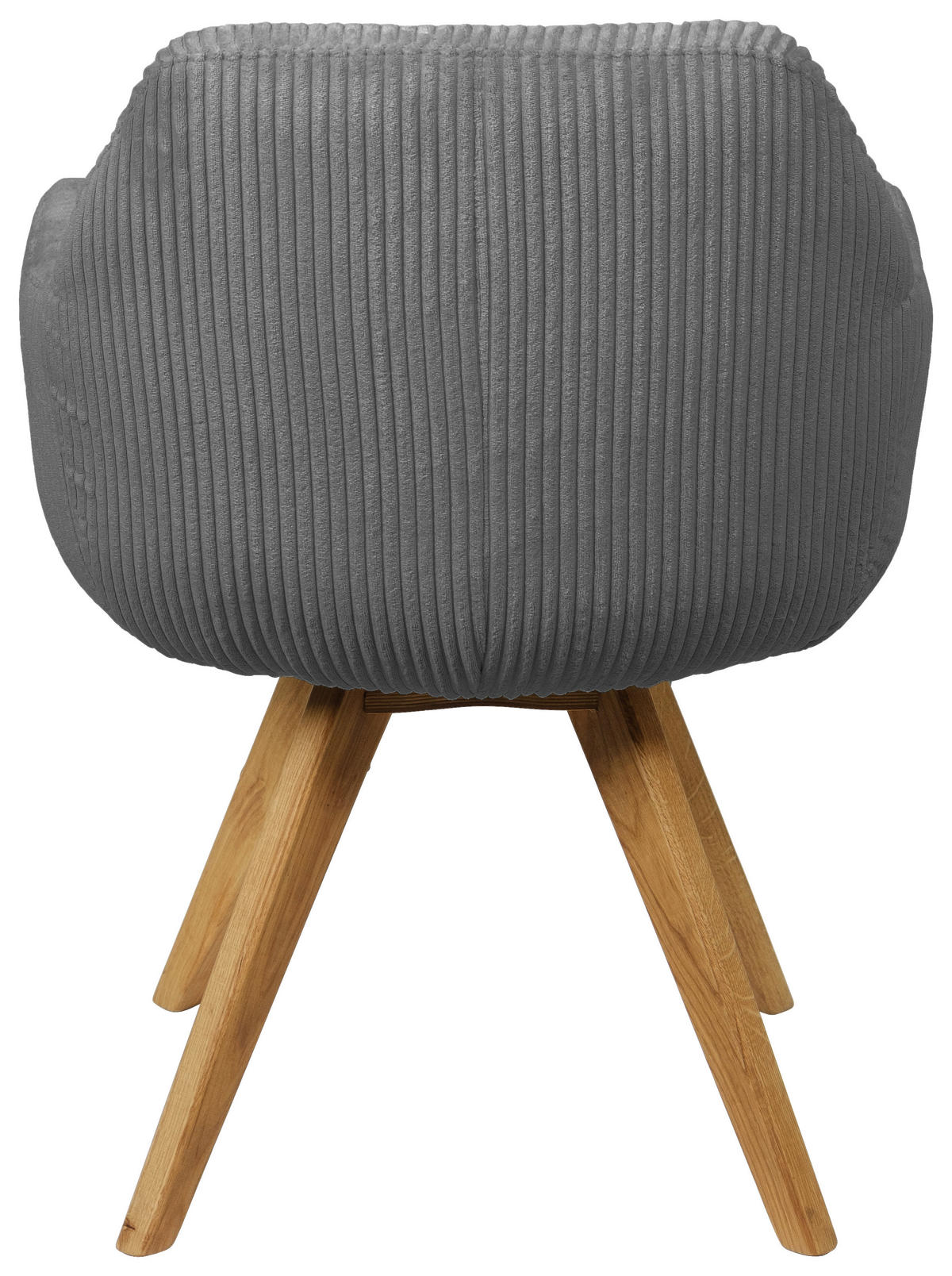 ARMLEHNSTUHL  in Cord  - Eichefarben/Grau, KONVENTIONELL, Holz/Textil (61/61/58cm) - Linea Natura