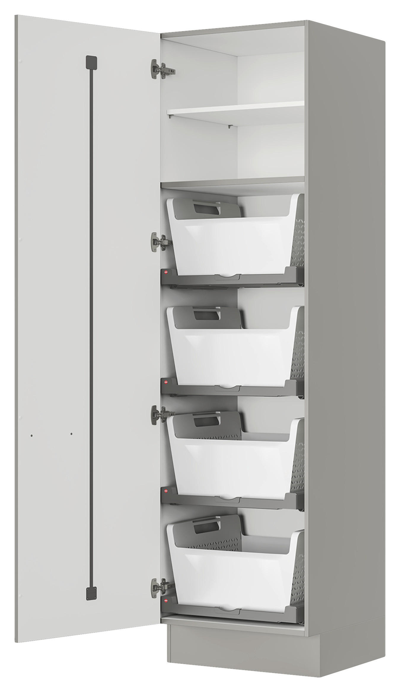 WÄSCHESCHRANK 60/216,6/58,2 cm  in Grau  - Edelstahlfarben/Grau, MODERN, Holzwerkstoff/Metall (60/216,6/58,2cm) - Nobilia
