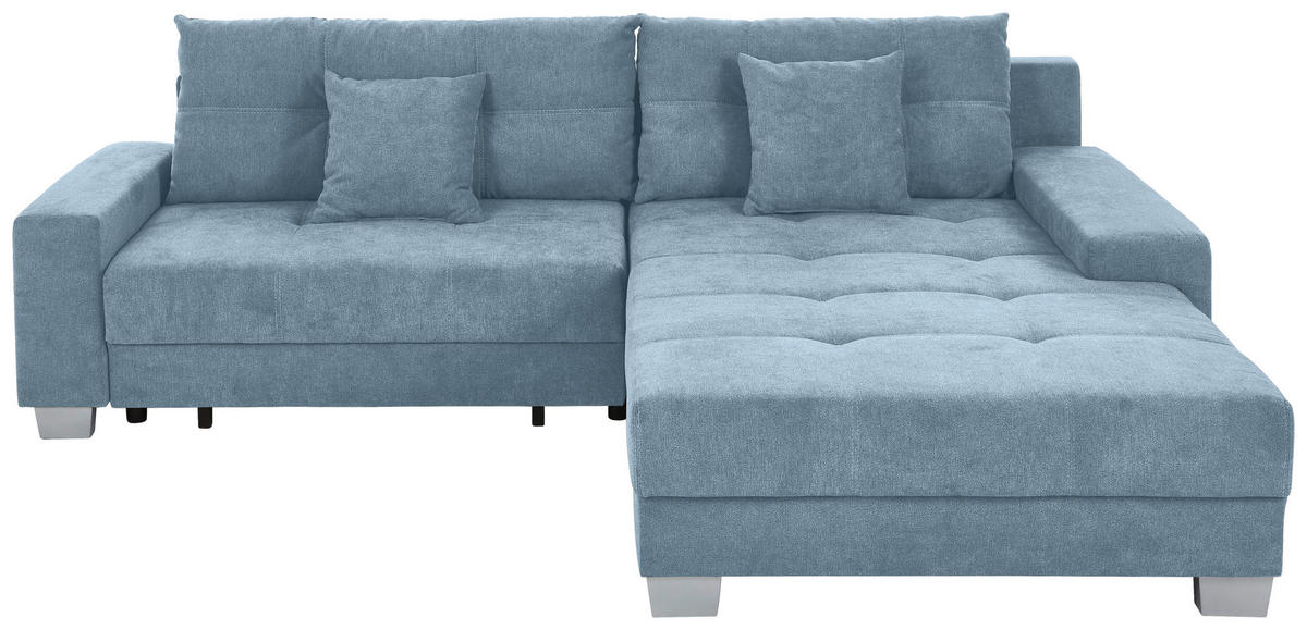 HÖRNSOFFA i flatväv blå  - silver/blå, Klassisk, trä/textil (273/192cm) - MID.YOU