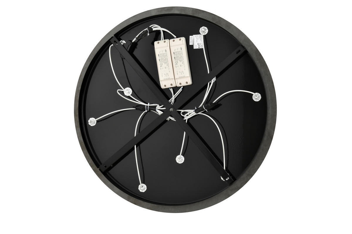 LED-DECKENLEUCHTE Biarritz 60/60/14 cm  - Schwarzchrom, Basics, Kunststoff/Metall (60/60/14cm)