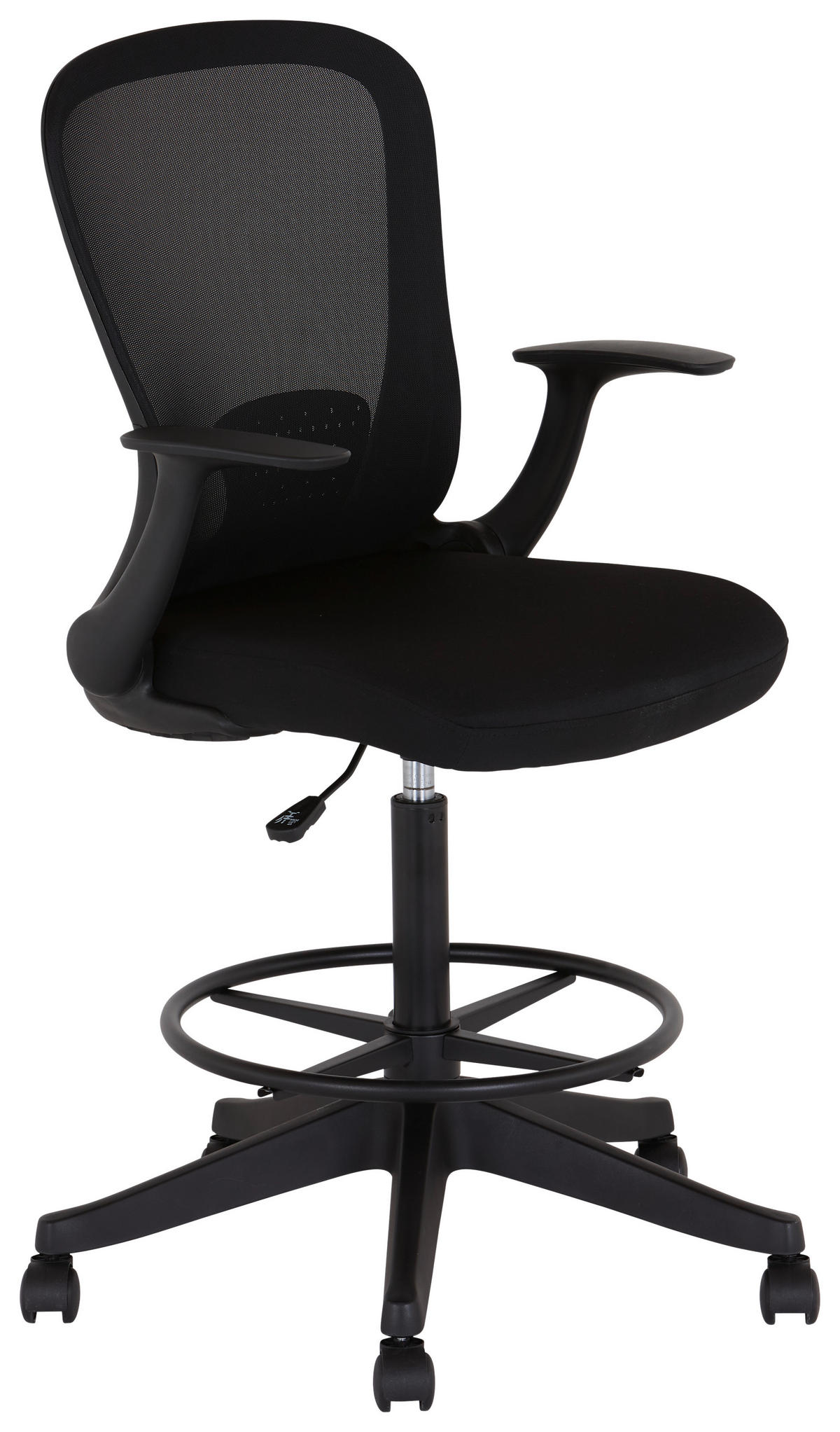 VRTLJIVI STOL kovina, umetna masa, tekstil črna  - črna, Moderno, kovina/umetna masa (63/105,5-123/53cm) - MID.YOU