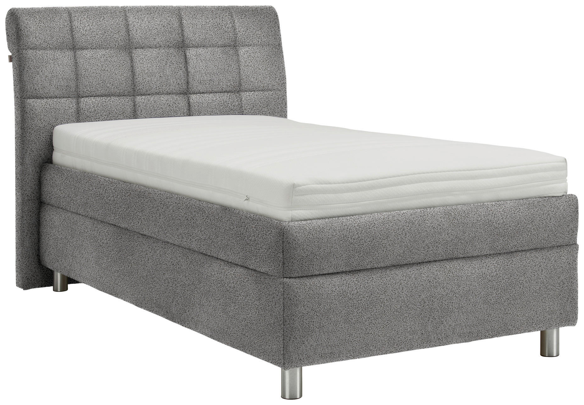 POLSTERBETT 100/200 cm  in Hellgrau  - Weiss/Silberfarben, Konventionell, Holz/Textil (100/200cm) - Esposa