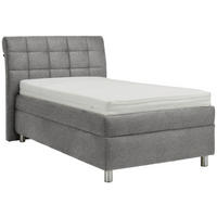 POLSTERBETT 120/200 cm  in Hellgrau  - Weiss/Silberfarben, Konventionell, Holz/Textil (120/200cm) - Esposa