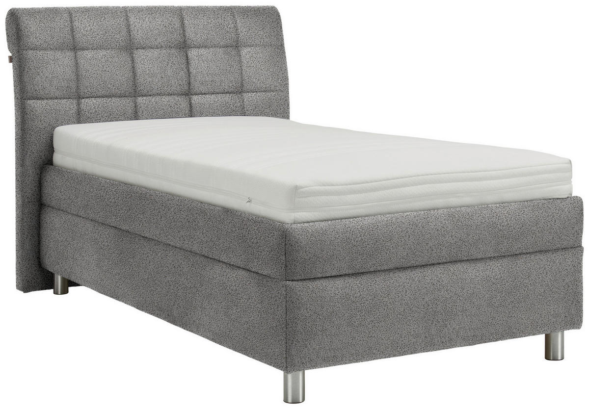 POLSTERBETT 120/200 cm  in Hellgrau  - Weiss/Silberfarben, Konventionell, Holz/Textil (120/200cm) - Esposa