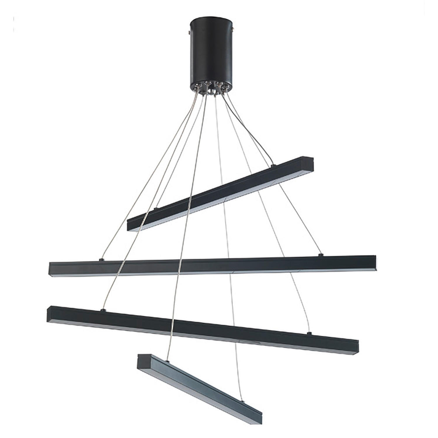 ZÁVĚSNÉ LED SVÍTIDLO, 50/95 cm  - černá, Design, kov (50/95cm)