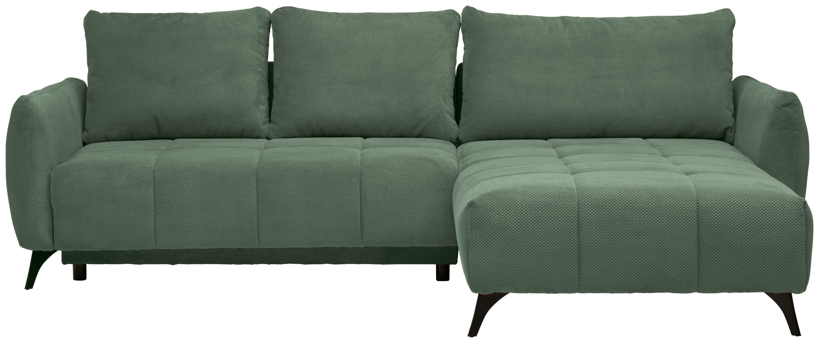 HÖRNSOFFA i struktur, plysch mintgrön  - mintgrön/svart, Design, metall/textil (287/197cm) - Livetastic