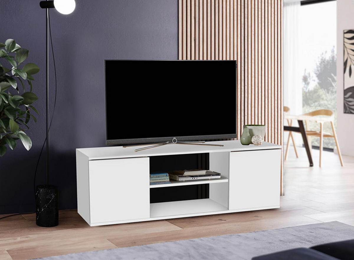 TV-ELEMENT bela  - bela, Moderno, leseni material (120/40/34cm) - Carryhome