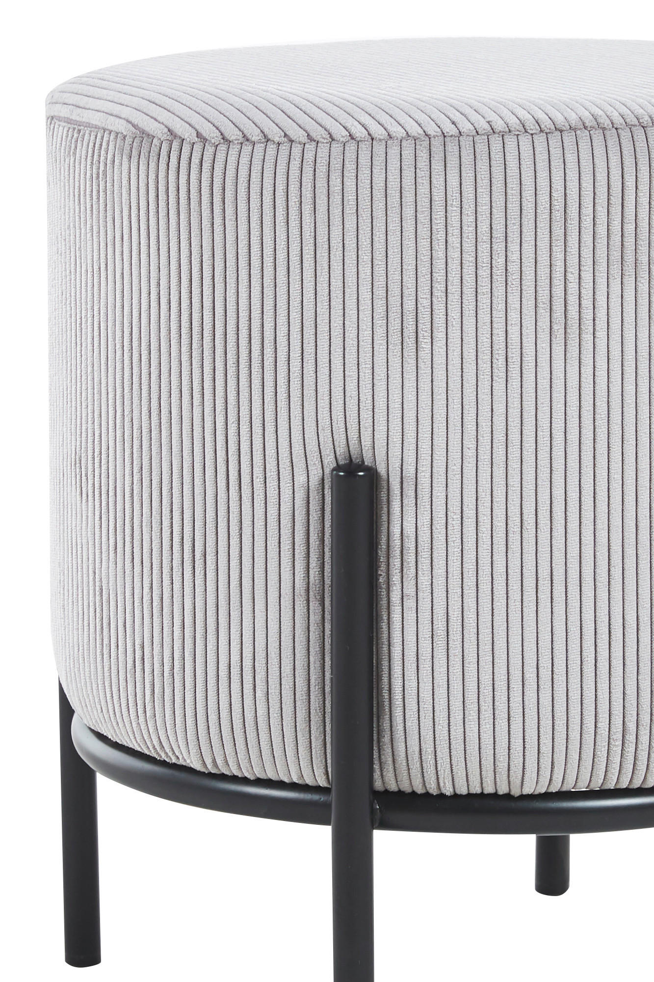 Thumbnail - Livetastic Hocker, Schwarz, Hellgrau, Textil, rund, 35x38x35 cm, Wohnzimmer, Hocker, Sitzhocker