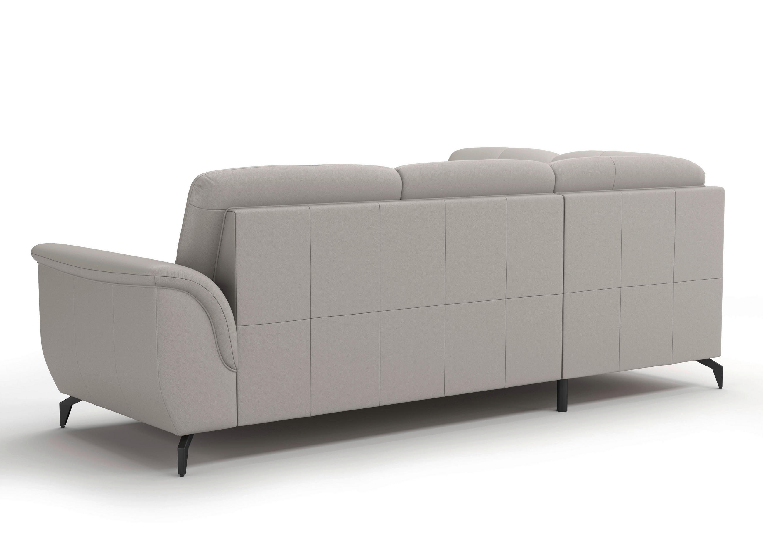 Thumbnail - Sit & More Ecksofa Zora E, Hellgrau, Leder, Echtleder, Nappaleder, 5,5-Sitzer, Ottomane links, L-Form, 244x212 cm, DGM-K...