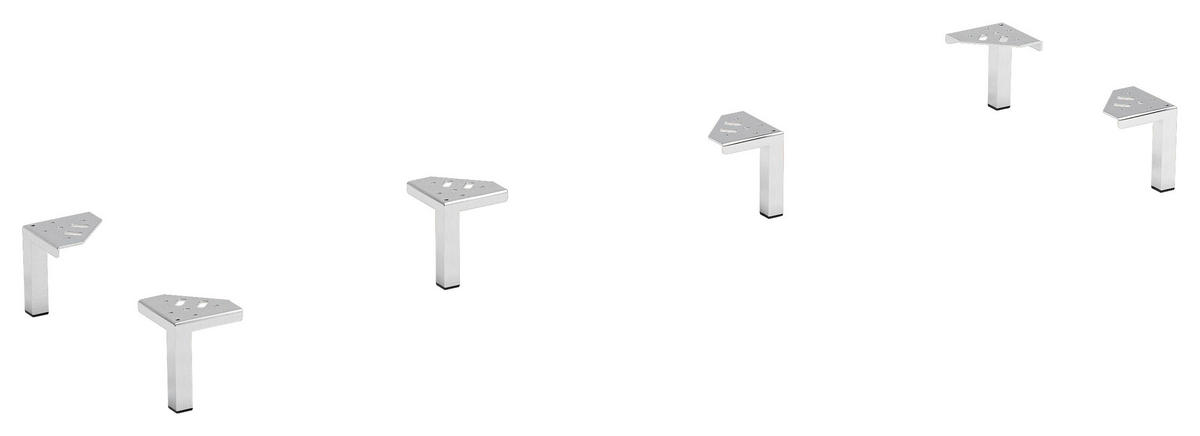 FUßSET Silberfarben  - Silberfarben, Design, Metall (10,5/13/10,5cm) - Xora