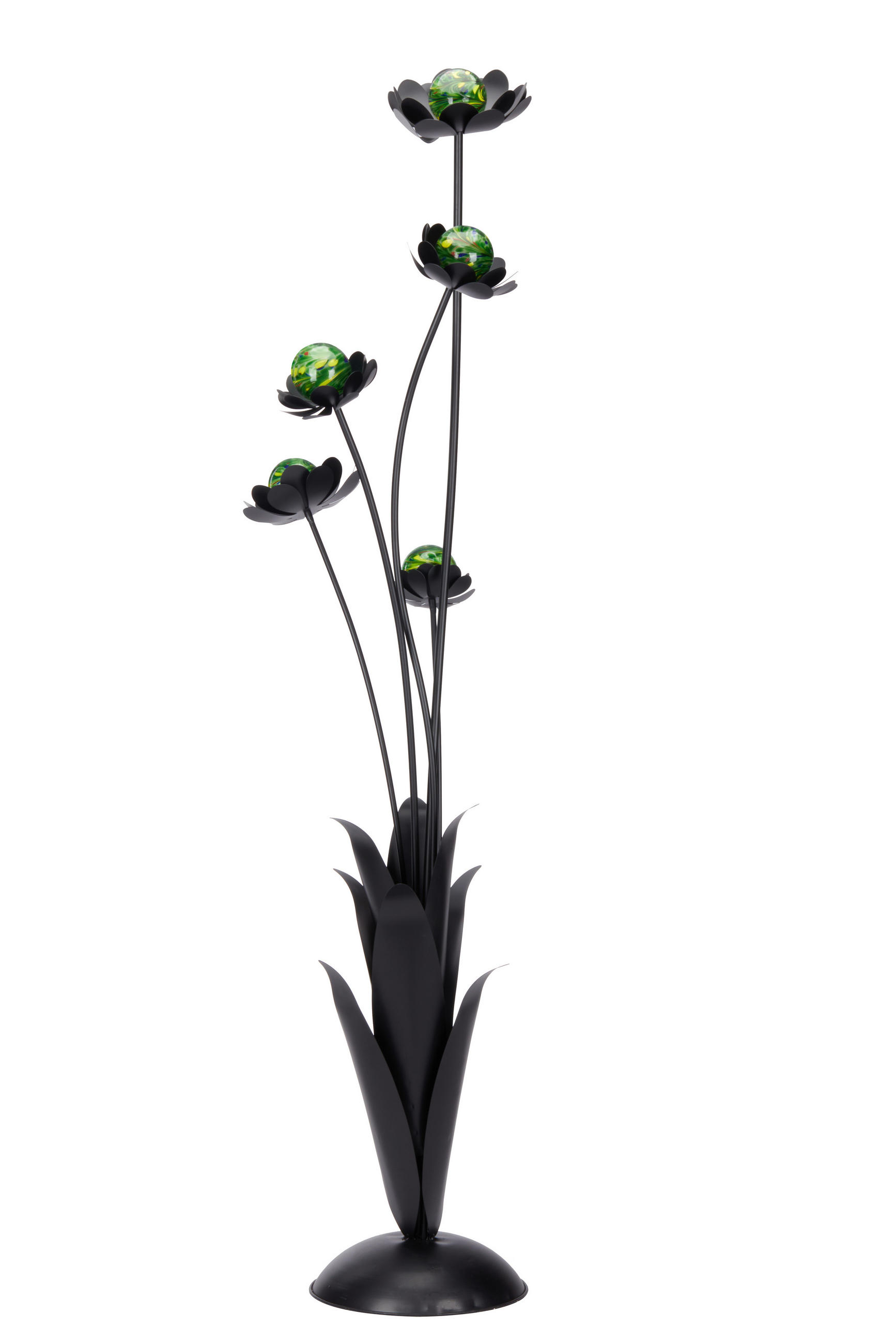 DEKOBLUME - Schwarz/Grün, Basics, Glas/Metall (46/164/36cm) - Ambia Home