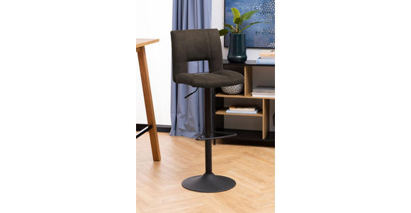 BARHOCKER in Anthrazit - Anthrazit/Schwarz, Design, Textil/Metall (41,5/94-115/52cm) - Carryhome