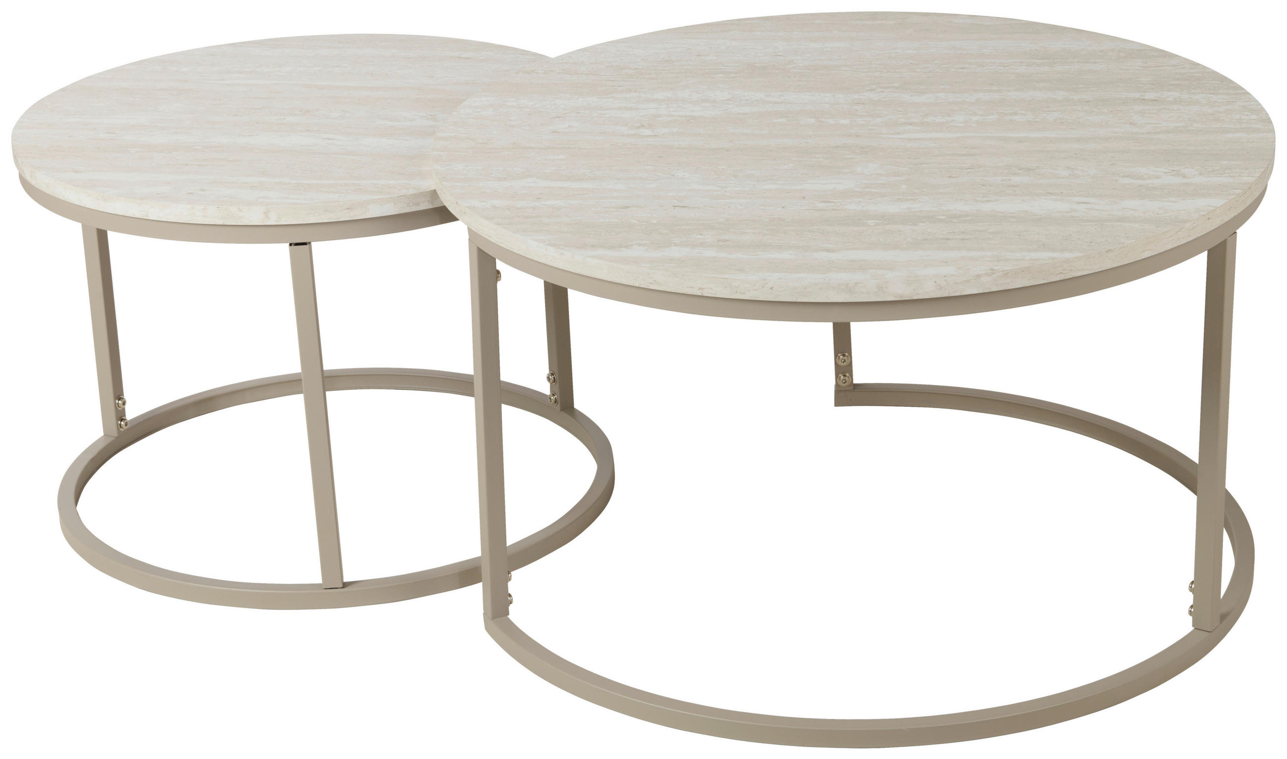 COUCHTISCHSET in Metall, Holzwerkstoff 60-80/60-80/42-45 cm  - Hellgrau, Design, Holzwerkstoff/Metall (60-80/60-80/42-45cm) - home24