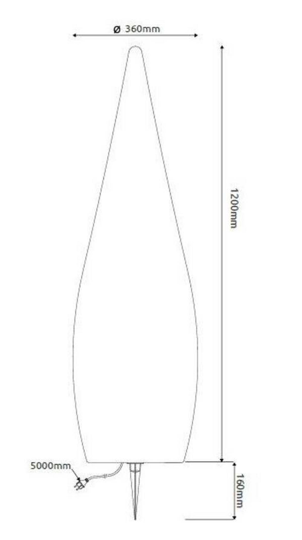AUßENSTEHLEUCHTE 36/120 cm   - Opal/Schwarz, Design, Kunststoff (36/120cm) - Globo