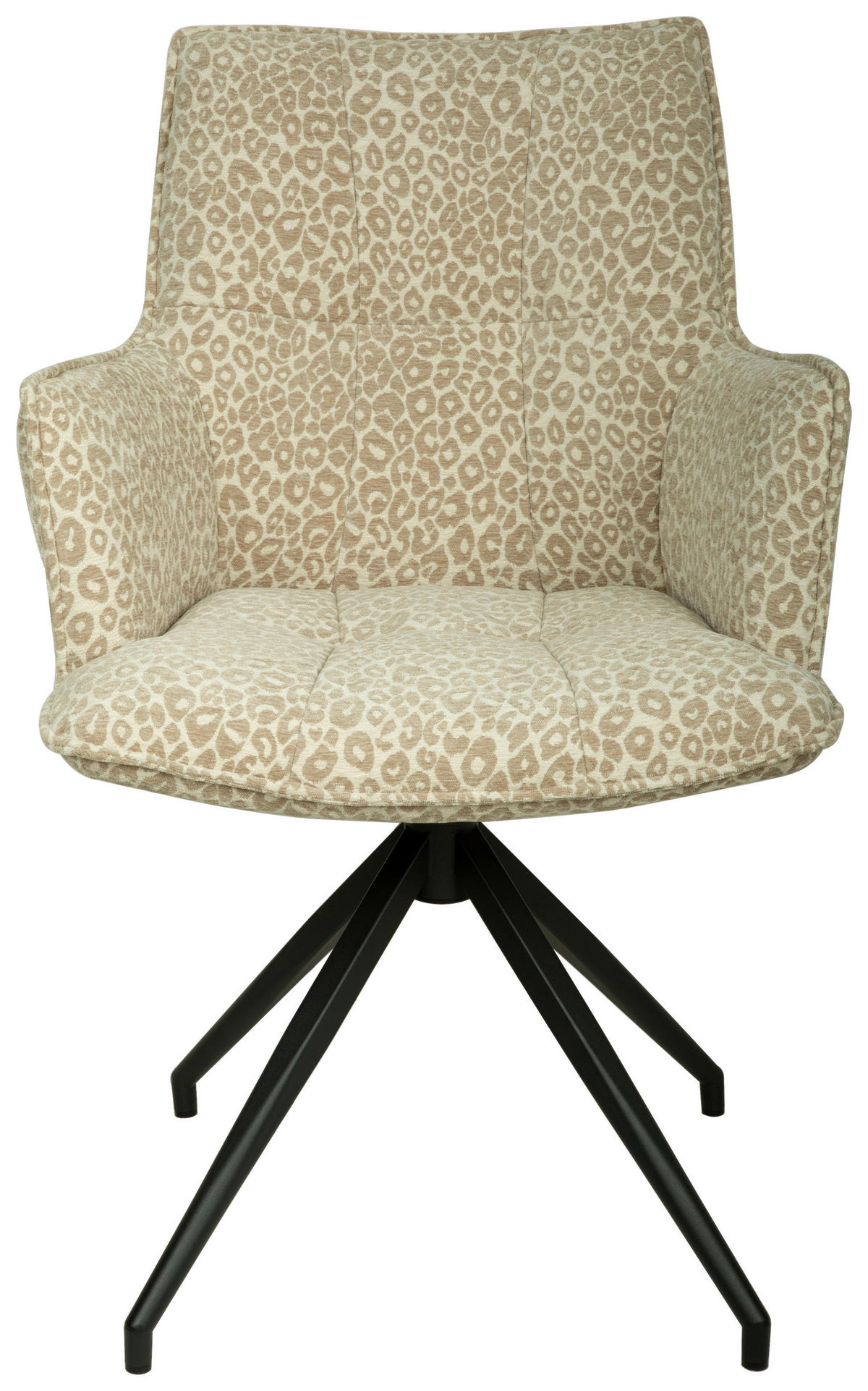 ARMLEHNSTUHL  in Eisen Jacquard  - Beigebraun/Schwarz, Design, Textil/Metall (59/89.5/63cm) - Novel