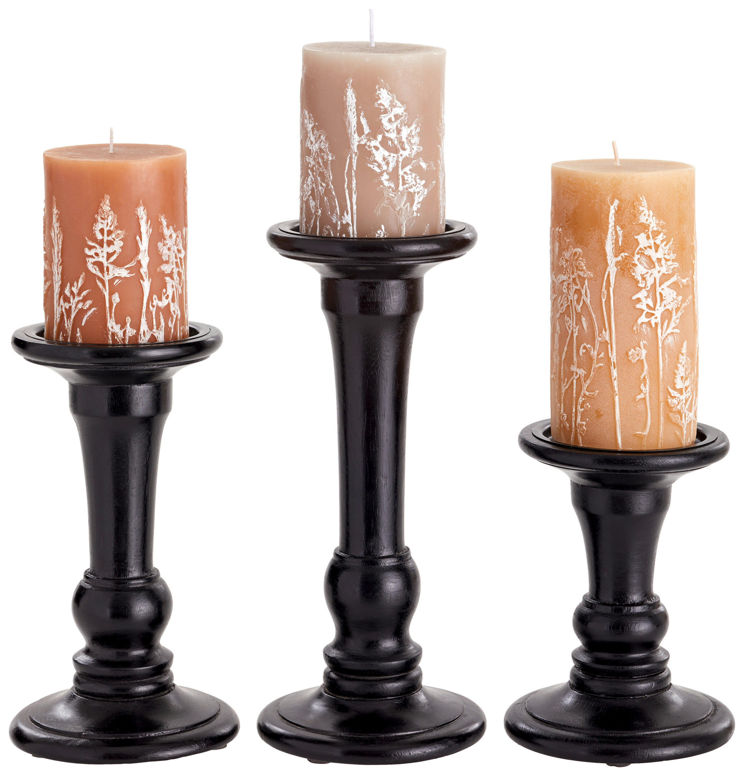 KERZENHALTER - Schwarz, LIFESTYLE, Holz (11/20cm) - Ambia Home