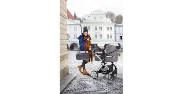 KINDERWAGENSET Neapel - Silberfarben/Grau, Design, Textil/Metall (76,96/59,95/106,68cm) - My Baby Lou
