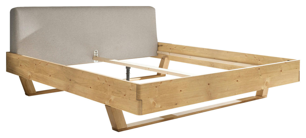 BETT 180/200 cm  in Fichtefarben  - Fichtefarben/Hellgrau, MODERN, Holz (180/200cm) - MID.YOU