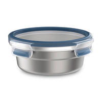 FRISCHHALTEDOSE CLIP & CLOSE STAINLESS STEEL 0,7 L  - Edelstahlfarben/Transparent, Basics, Kunststoff/Metall (17,2/17,2/6,5cm) - Emsa