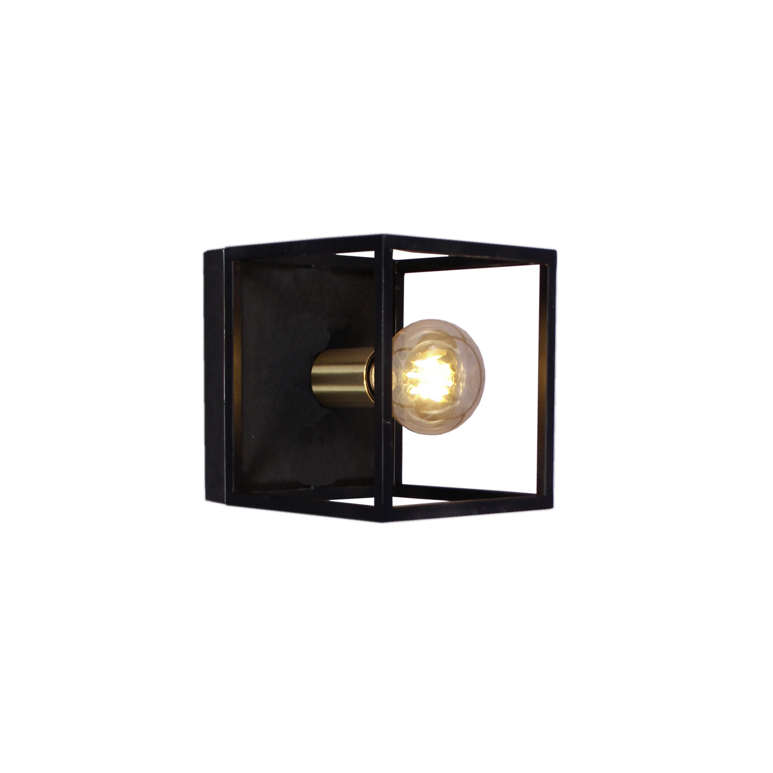 WANDLEUCHTE - Schwarz, Lifestyle, Metall (18/18/20cm) - Marama