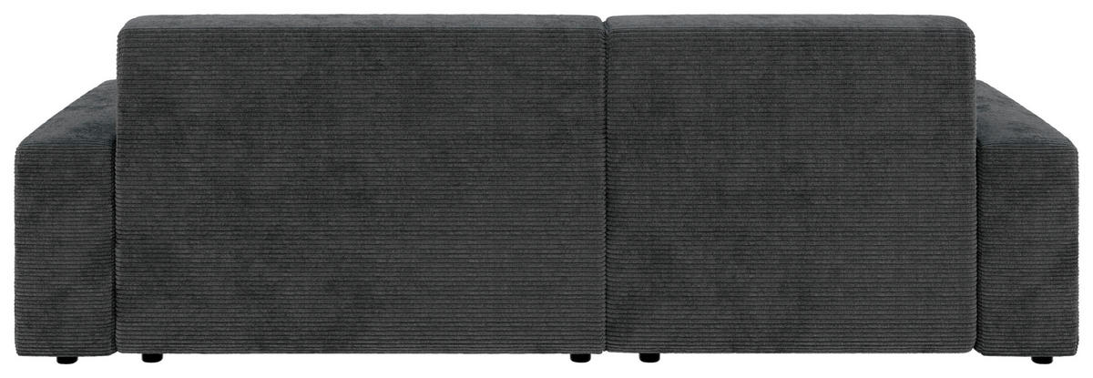 ECKSOFA in Cord Dunkelgrau  - Dunkelgrau/Schwarz, Modern, Kunststoff/Textil (162/246cm) - Trendmanufaktur