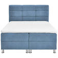 BOXBETT 140/200 cm  in Blau  - Chromfarben/Blau, KONVENTIONELL, Textil/Metall (140/200cm) - Carryhome