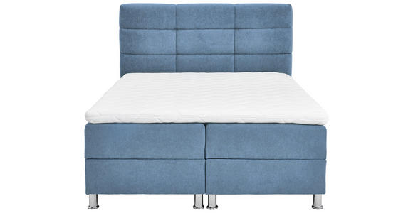 BOXBETT 140/200 cm  in Blau  - Chromfarben/Blau, KONVENTIONELL, Textil/Metall (140/200cm) - Carryhome