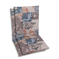 SESSELAUFLAGENSET in Blau, Schwarz, Weiß, Taupe, Rostfarben Blätter  - Taupe/Blau, Basics, Textil (48/5/108cm)