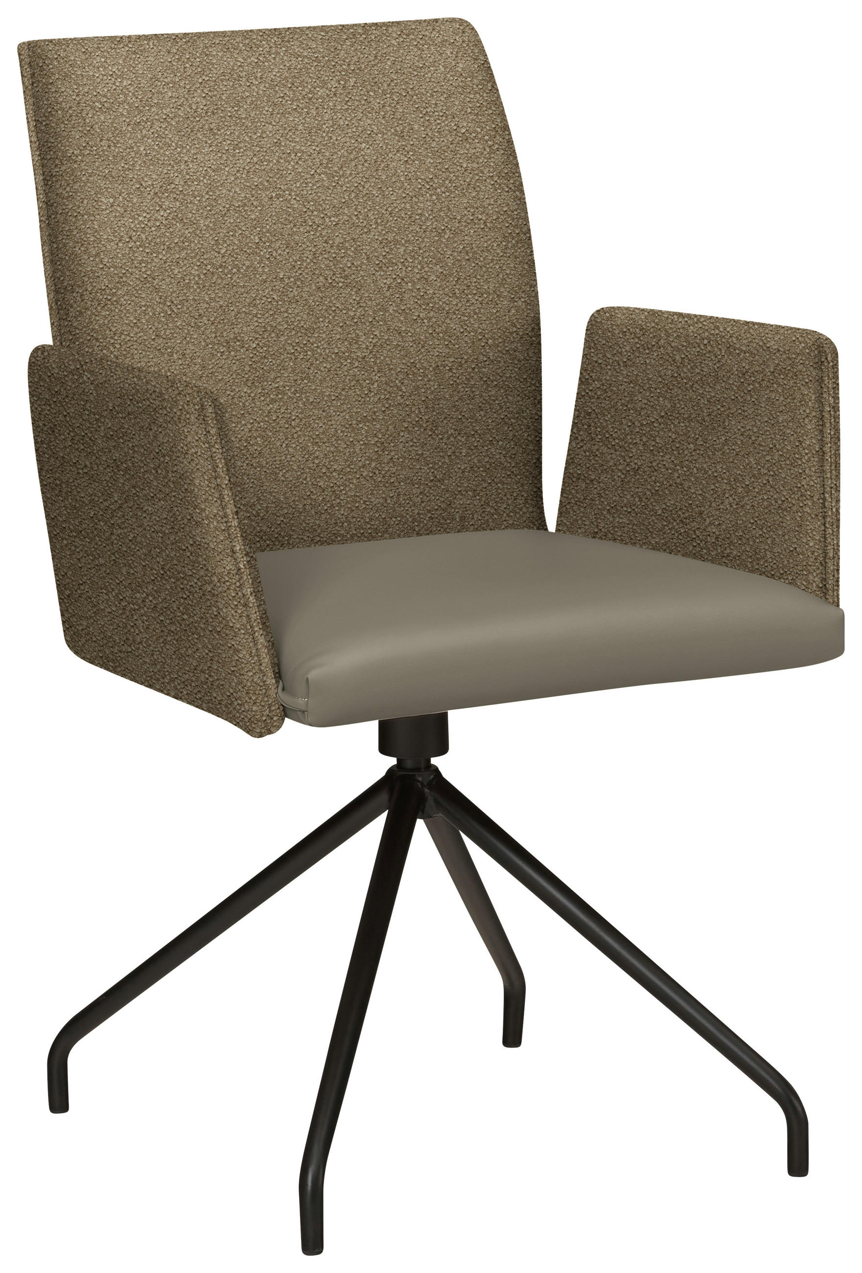 ARMLEHNSTUHL  in Stahl Webstoff, Mikrofaser  - Graubraun/Schwarz, Design, Textil/Metall (60/91/60cm) - Moderano