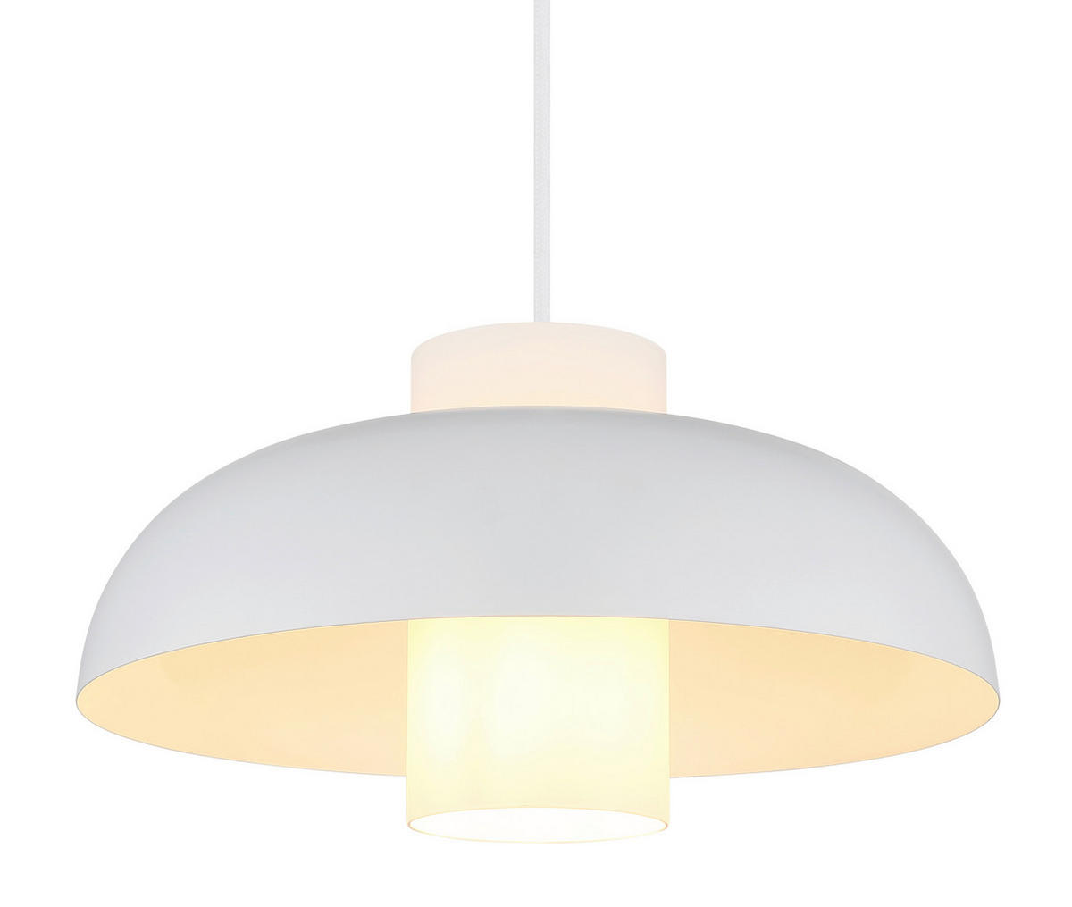 HÄNGELEUCHTE 38/120 cm    - Weiss/Opal, Trend, Glas/Textil (38/120cm) - Globo