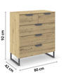 KOMMODE  in 80/81/42 cm  - Dunkelgrau/Eiche Artisan, Design, Holzwerkstoff/Metall (80/81/42cm) - Carryhome