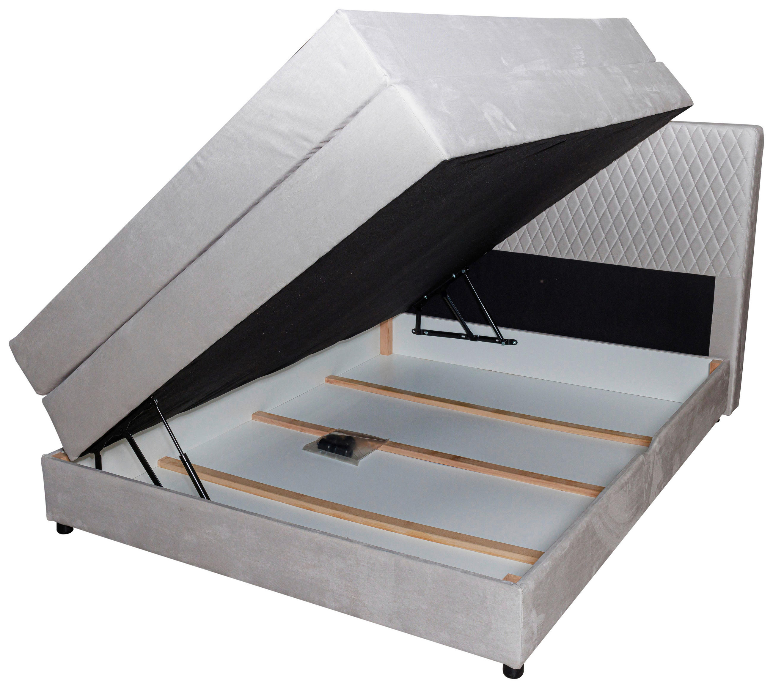 PAT BOXSPRING  in  - negru, Modern, plastic/material pe bază de lemn (160/200cm)