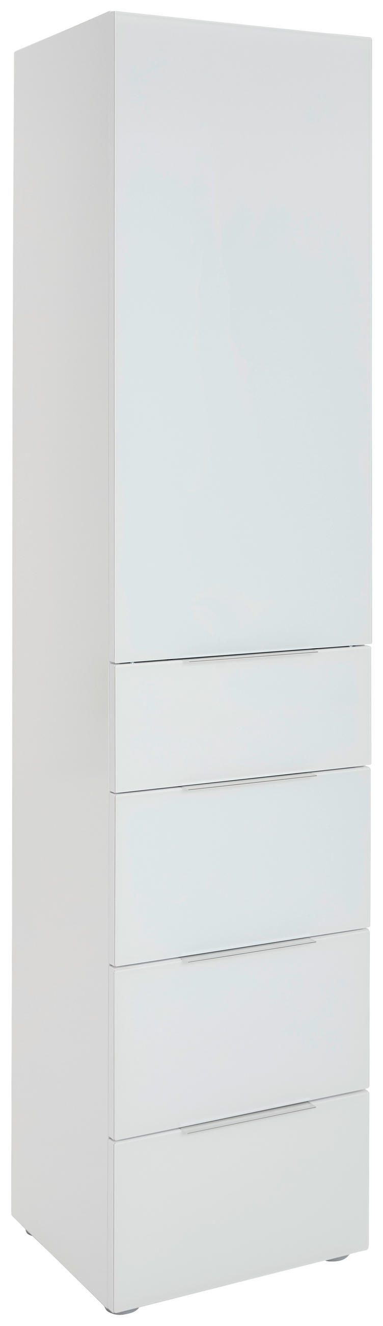 MEHRZWECKSCHRANK 45/196/40,3 cm  - Weiss Hochglanz/Weiss, Design, Glas/Holzwerkstoff (45/196/40,3cm) - Voleo