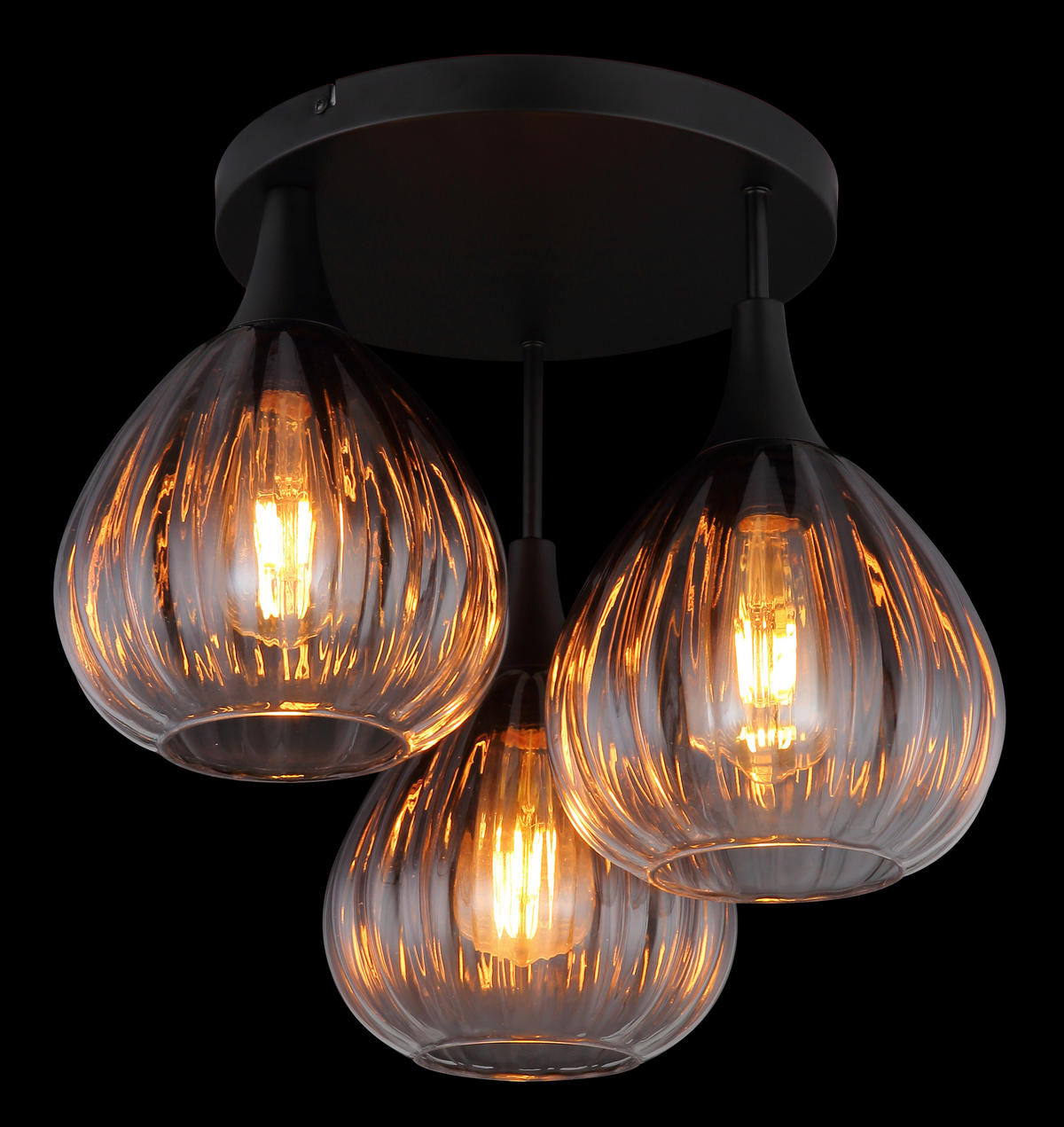 DECKENLEUCHTE  44/35 cm    - Klar, Design, Glas/Metall (44/35cm) - Globo