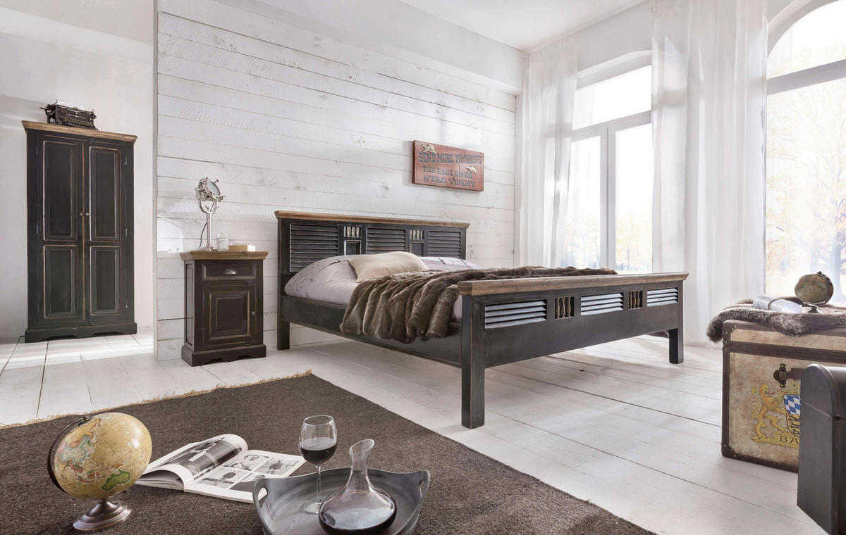 GARDEROBENSCHRANK  in 80/180/45 cm  - Silberfarben/Schwarz, Design, Holz/Holzwerkstoff (80/180/45cm) - MID.YOU