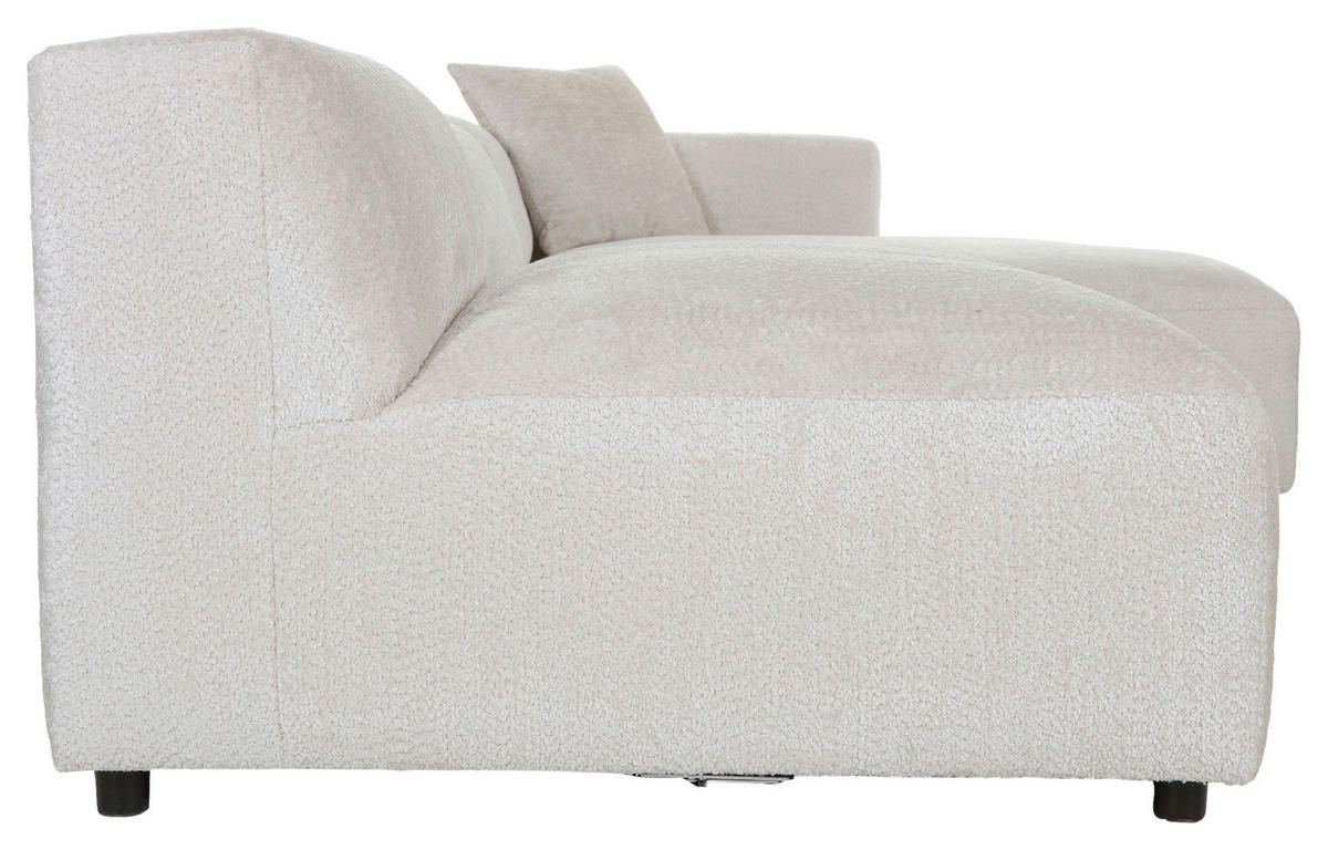 HÖRNSOFFA i chenille cremefärgad  - svart/cremefärgad, Modern, textil/plast (337/178cm) - Carryhome