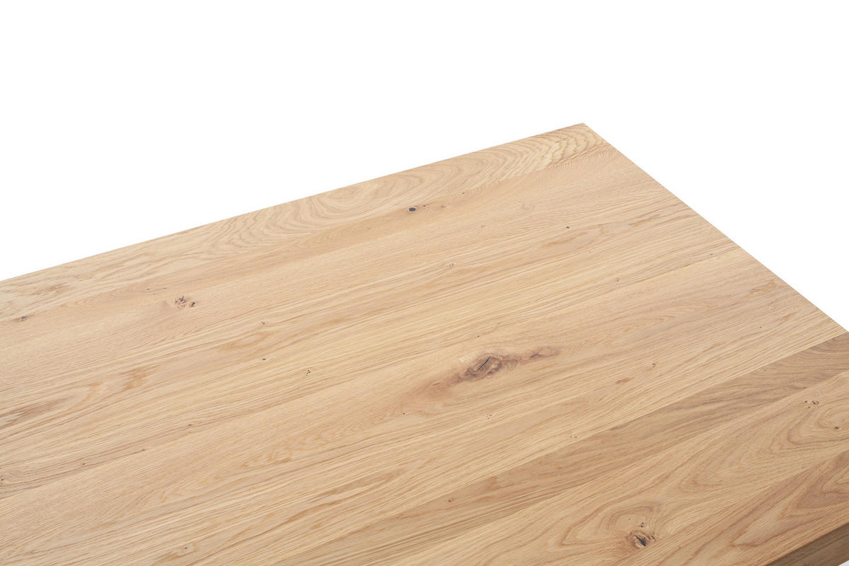 ESSTISCH in Holz 220/100/76 cm  - Wildeiche/Schwarz, KONVENTIONELL, Holz/Metall (220/100/76cm) - MID.YOU