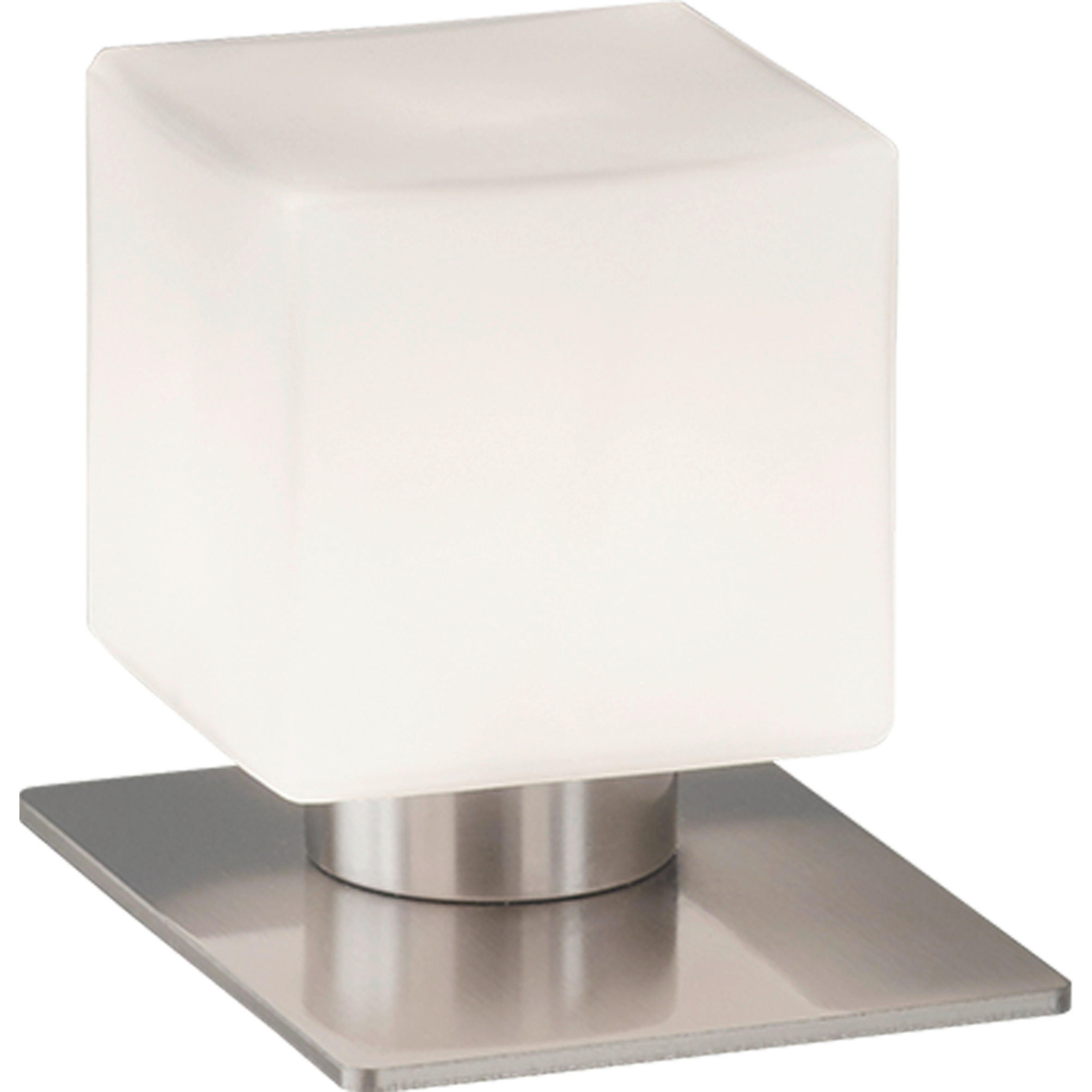 LED-TISCHLEUCHTE Zara 12/16/13 cm   - Weiß/Nickelfarben, Basics, Glas/Metall (12/16/13cm) - Fabas Luce