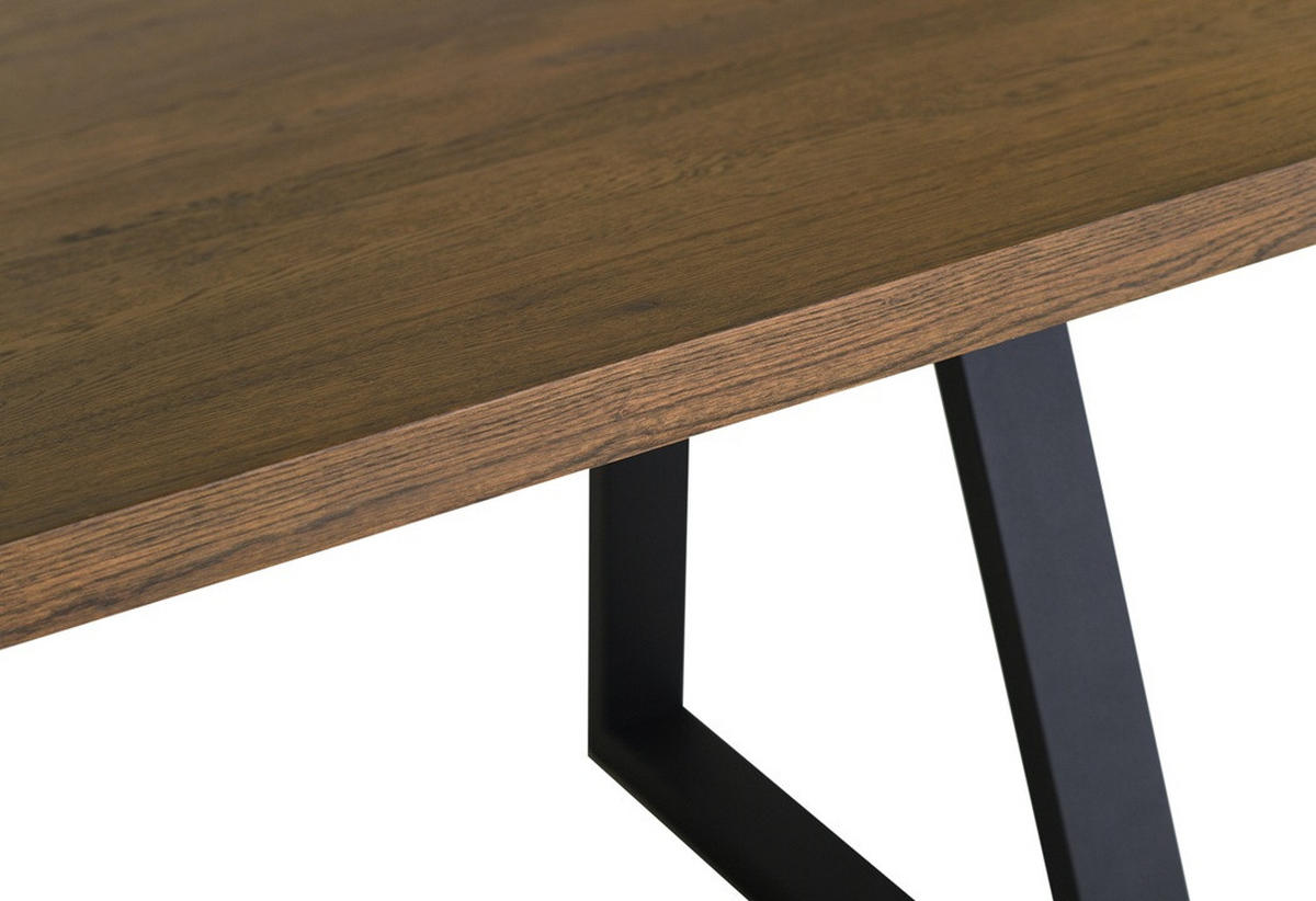 MATBORD i trä, metall 200/100/75 cm   - brun/svart, Design, metall/trä (200/100/75cm) - Best Price