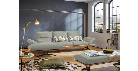 ECKSOFA in Flachgewebe Greige  - Greige/Schwarz, Design, Holz/Textil (159/314cm) - Dieter Knoll