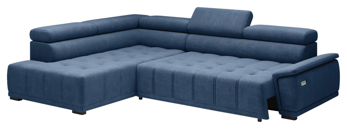 HÖRNSOFFA i chenille, vävt tyg mörkblå  - svart/mörkblå, Modern, textil/plast (206/283cm) - MID.YOU