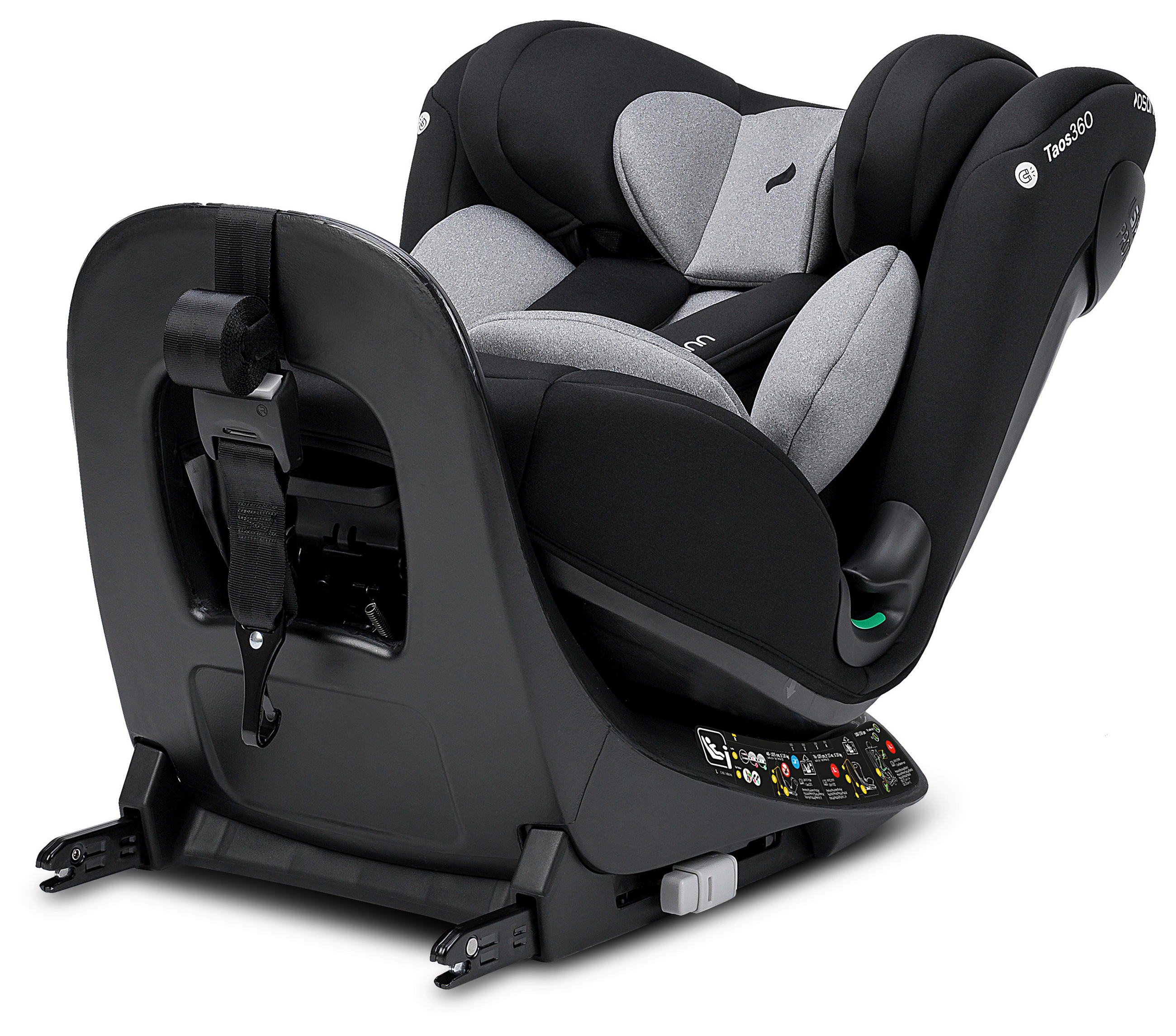 REBOARDER-KINDERSITZ Taos360  - Hellgrau/Schwarz, Basics, Kunststoff/Textil (44/59.5cm) - Osann